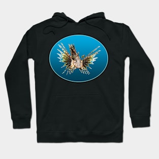 Lionfish | Floating Fish on a blue background | Hoodie